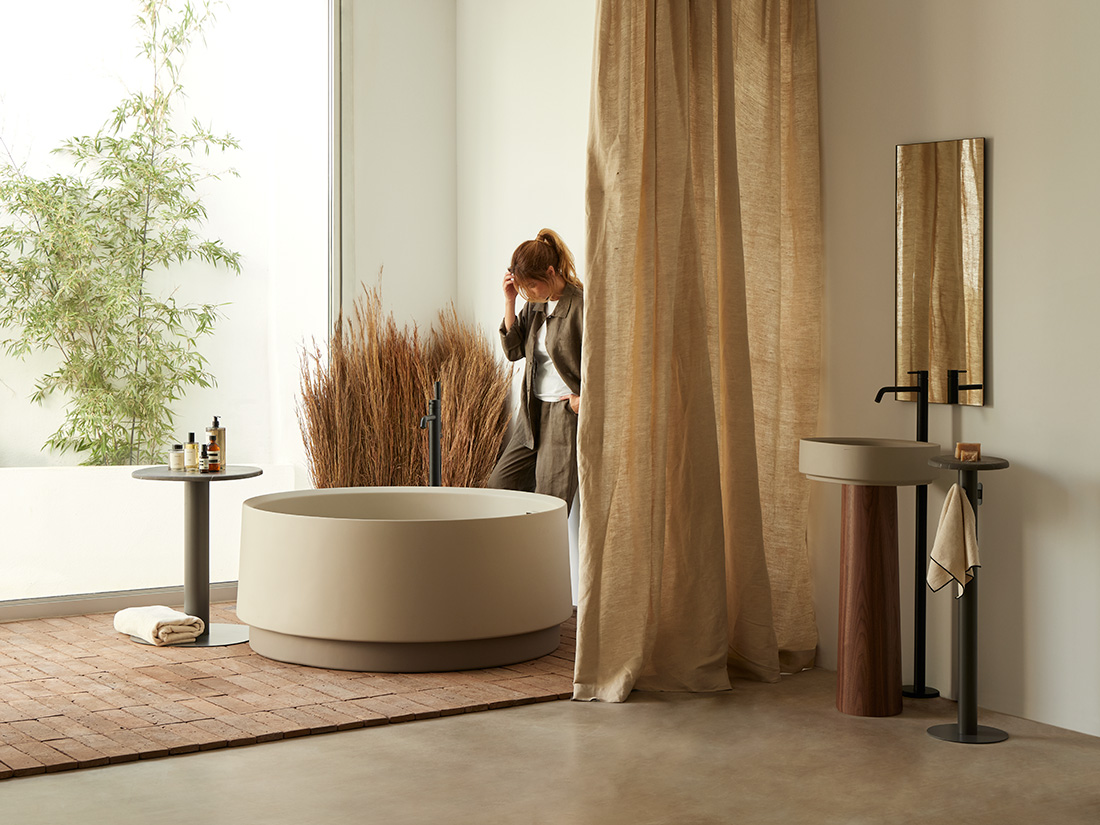 SANYCCES OASIS - ΣΤΡΟΓΓΥΛΗ ΜΠΑΝΙΕΡΑ SANYDUR MATT WHITE (Ø130)