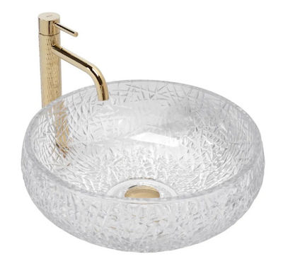 Νιπτήρας Επικαθήμενος Rea Ice Cristal (Γυάλινoς) - Ø 42 cm
