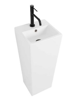 Ανεξάρτητος Επιδαπέδιος Νιπτήρας Πορσελάνης Rea Kamila - 33 x 33 x 82 cm