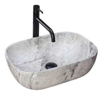 Νιπτήρας Επικαθήμενος Rea Livia Stone Mat - 46.5 x 33.5 cm