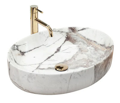 Νιπτήρας Επικαθήμενος Rea Queen Thunder Shiny - 55 x 41.5 cm