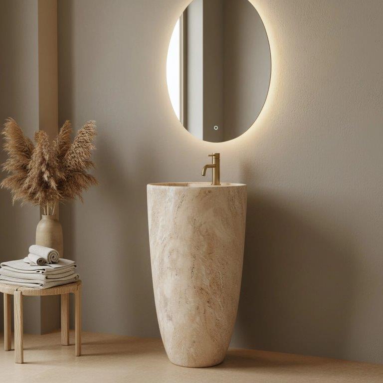 Ανεξάρτητος Επιδαπέδιος Κεραμικός Νιπτήρας Rea Anya Savana Matt - 45 x 45 x 84 cm