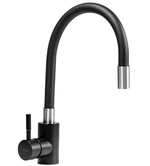 Μπαταρία Κουζίνας Rea Clever Black με Εύκαμπτο Ρουξούνι - Μαύρο Ματ