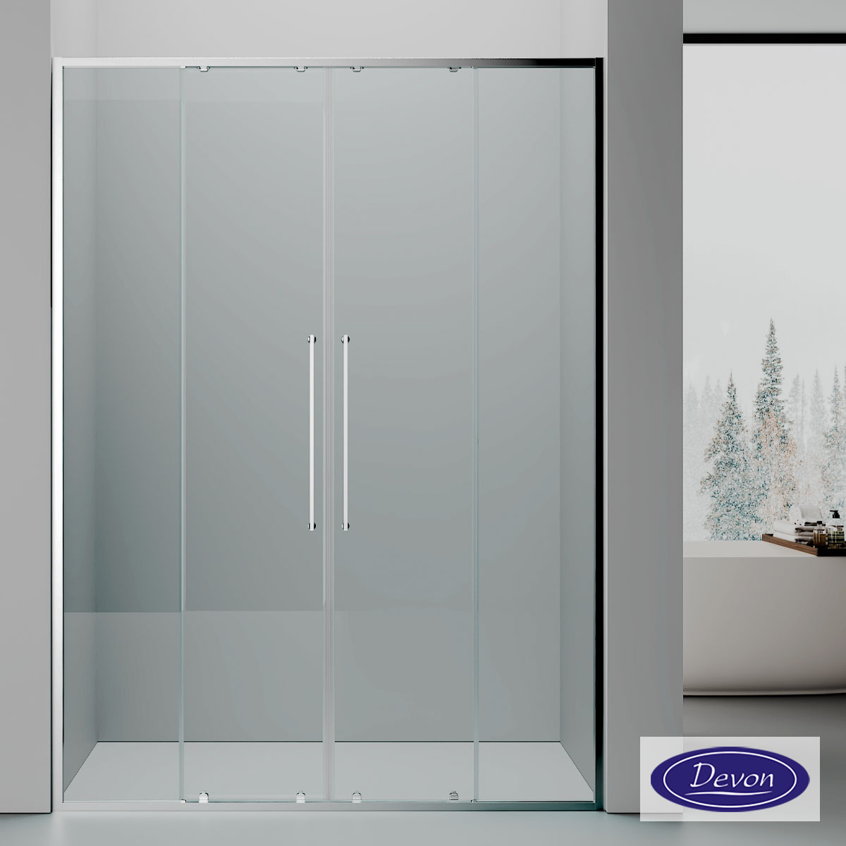 SLIDER 160  (157-160εκ) DEVON ELLI CLEAN-GLASS CHROME