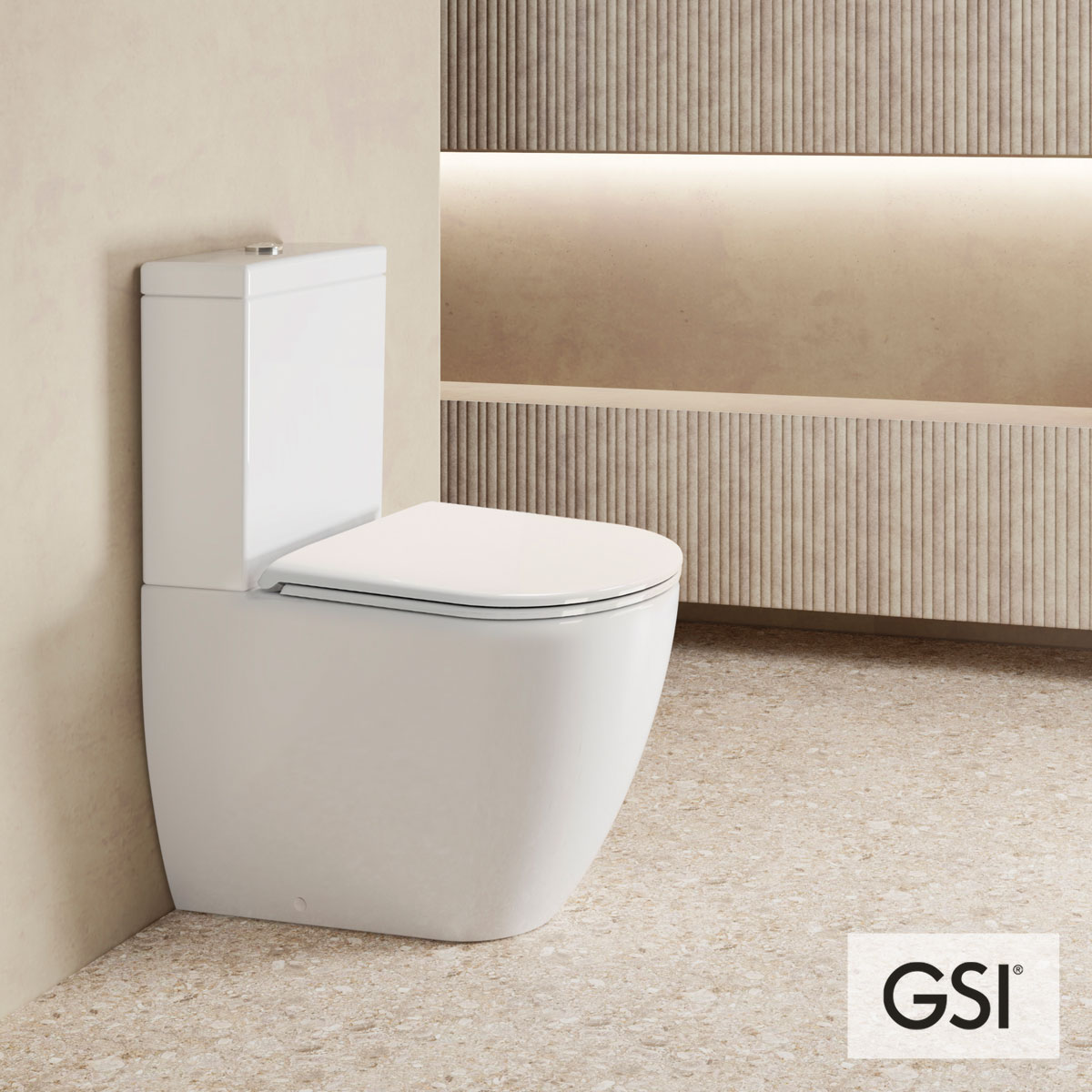 Λεκάνη Χαμηλής Πίεσης Πισωστόμια Pura με κάλυμμα Slim Soft Close MS99C, GSI White