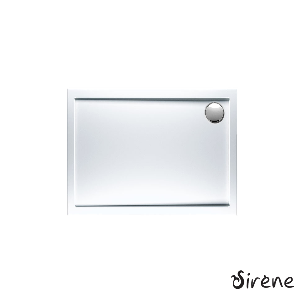 Ντουζιέρα Ακρυλική Παραλληλόγραμμη 100x80 extra-flat Φ90 Sirene White