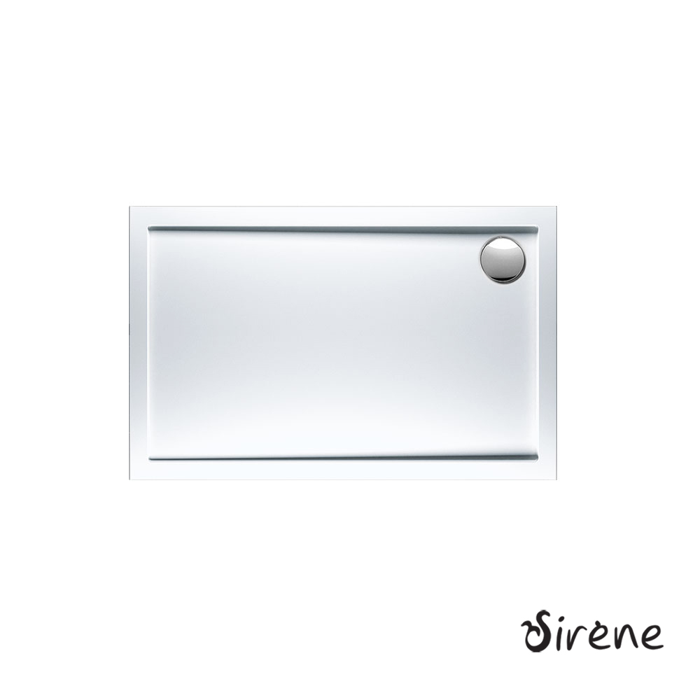 Ντουζιέρα Ακρυλική Παραλληλόγραμμη 120x70 extra-flat Φ90 Sirene White