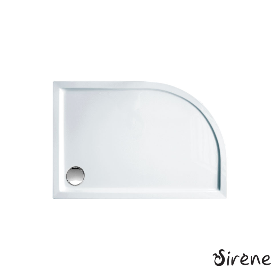 Ντουζιέρα Ημικυκλική Ακρυλική 120x80 δεξιά Extra-Flat Φ90 Sirene White