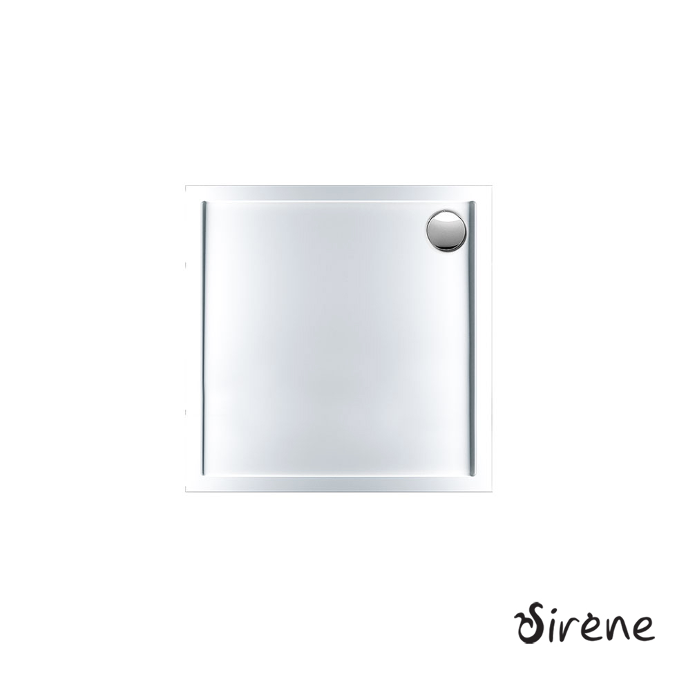 Ντουζιέρα Ακρυλική Τετράγωνη 90x90 extra-flat Φ90 Sirene White
