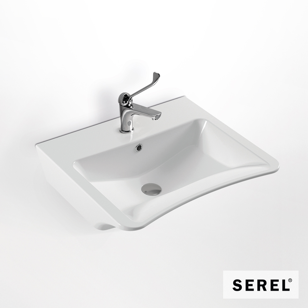 Νιπτήρας Πορσελάνης ΑΜΕΑ 67,5 x 55,5 SEREL White