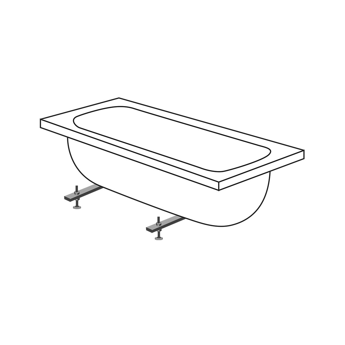 Σετ στήριξης παραλληλόγραμμων μπάνιων πλάτους 80εκ. - HAIKU - LINEA