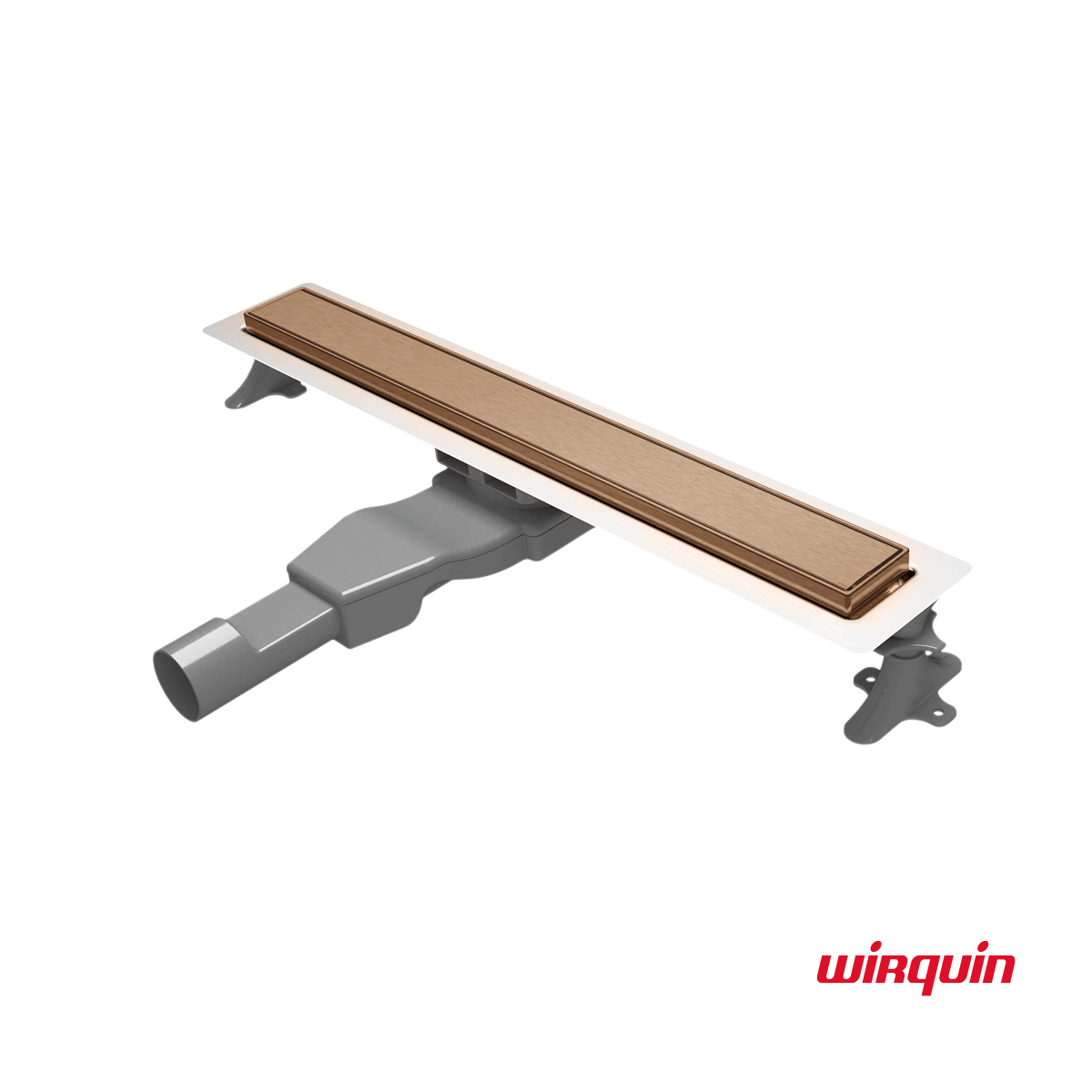 Επιδαπέδιο Κανάλι Ντουζιέρας Flat Linear 60cm, Wirquin Inox PVD Rose-Gold