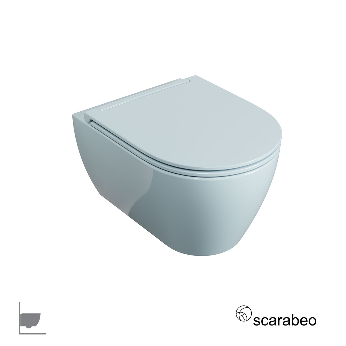 Λεκάνη Κρεμαστή GLAM/50,5 Twist με κάλυμμα Slim Soft Close, Scarabeo Air Glossy