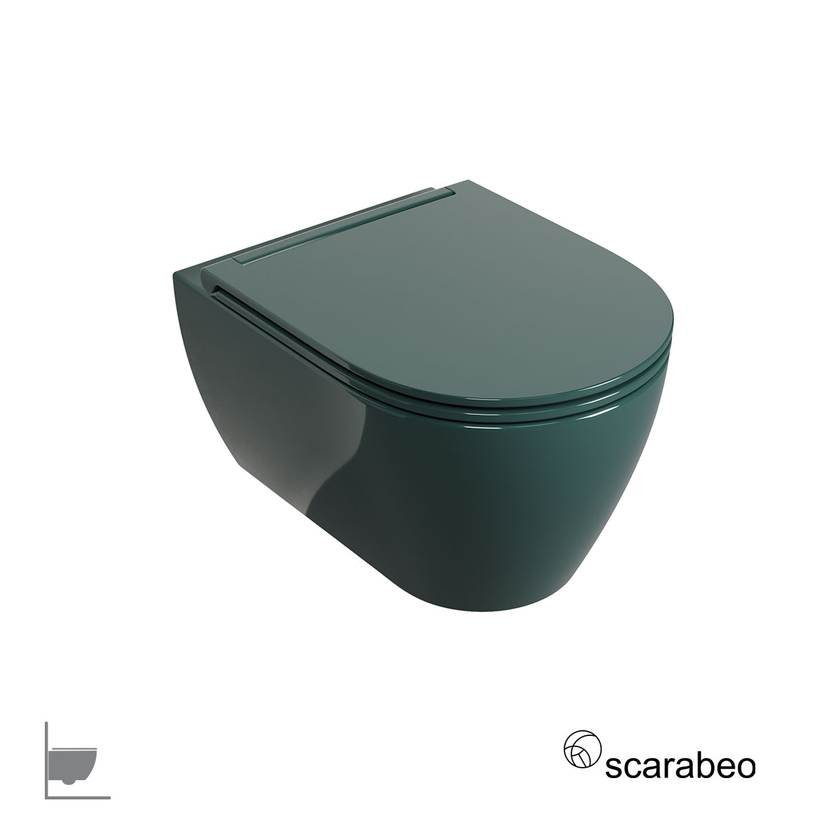 Λεκάνη Κρεμαστή GLAM/50,5 Twist με κάλυμμα Slim Soft Close, Scarabeo Musk Glossy