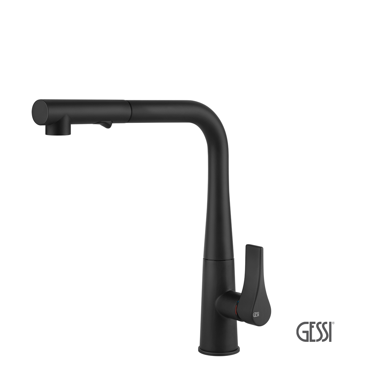 Μπαταρία Νεροχύτη Κουζίνας με Τηλέφωνο Ντους Proton Gessi Black Matt