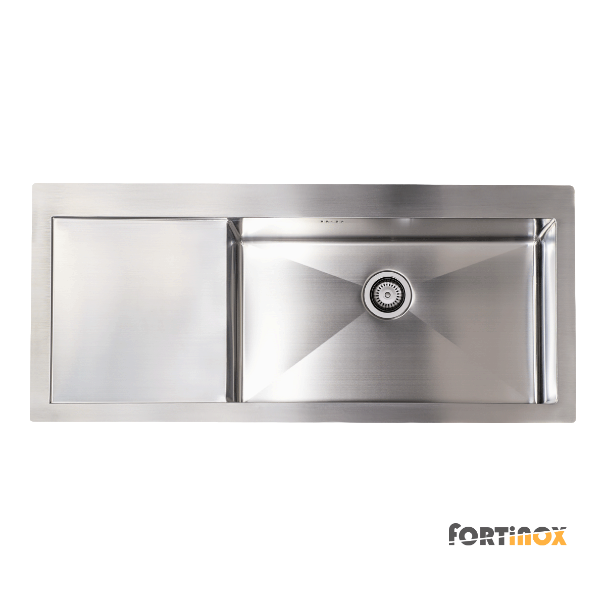 Νεροχύτης Κουζίνας Ανοξείδωτος Squadro 116x51 Fortinox Inox Λείο Left