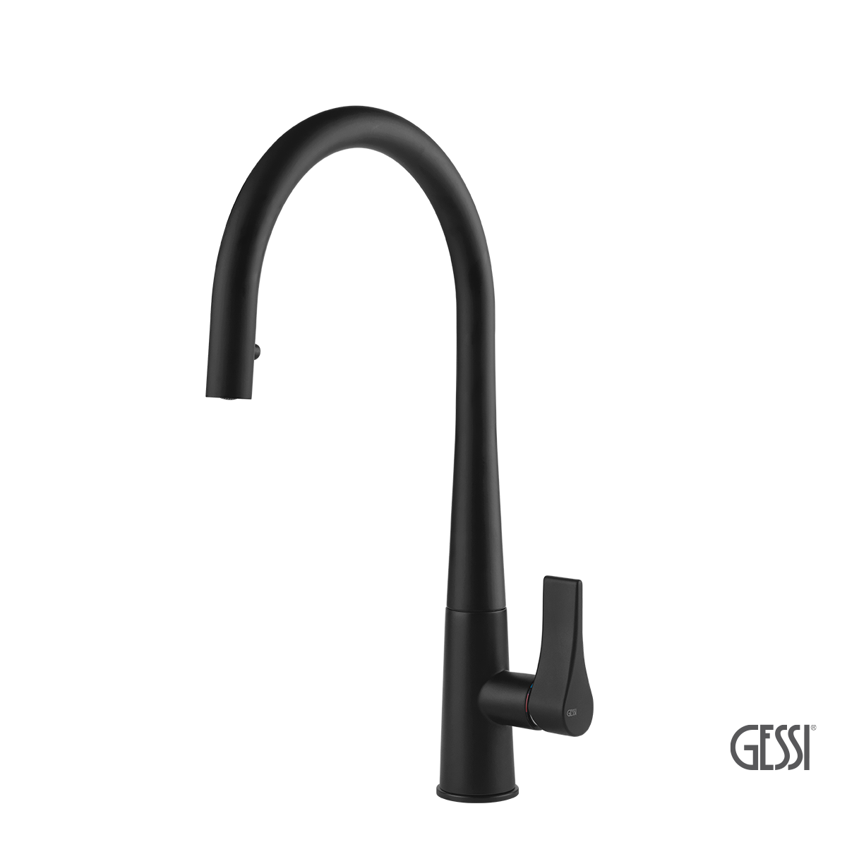 Μπαταρία Νεροχύτη Κουζίνας με Τηλέφωνο Ντους Proton Gessi Black Matt