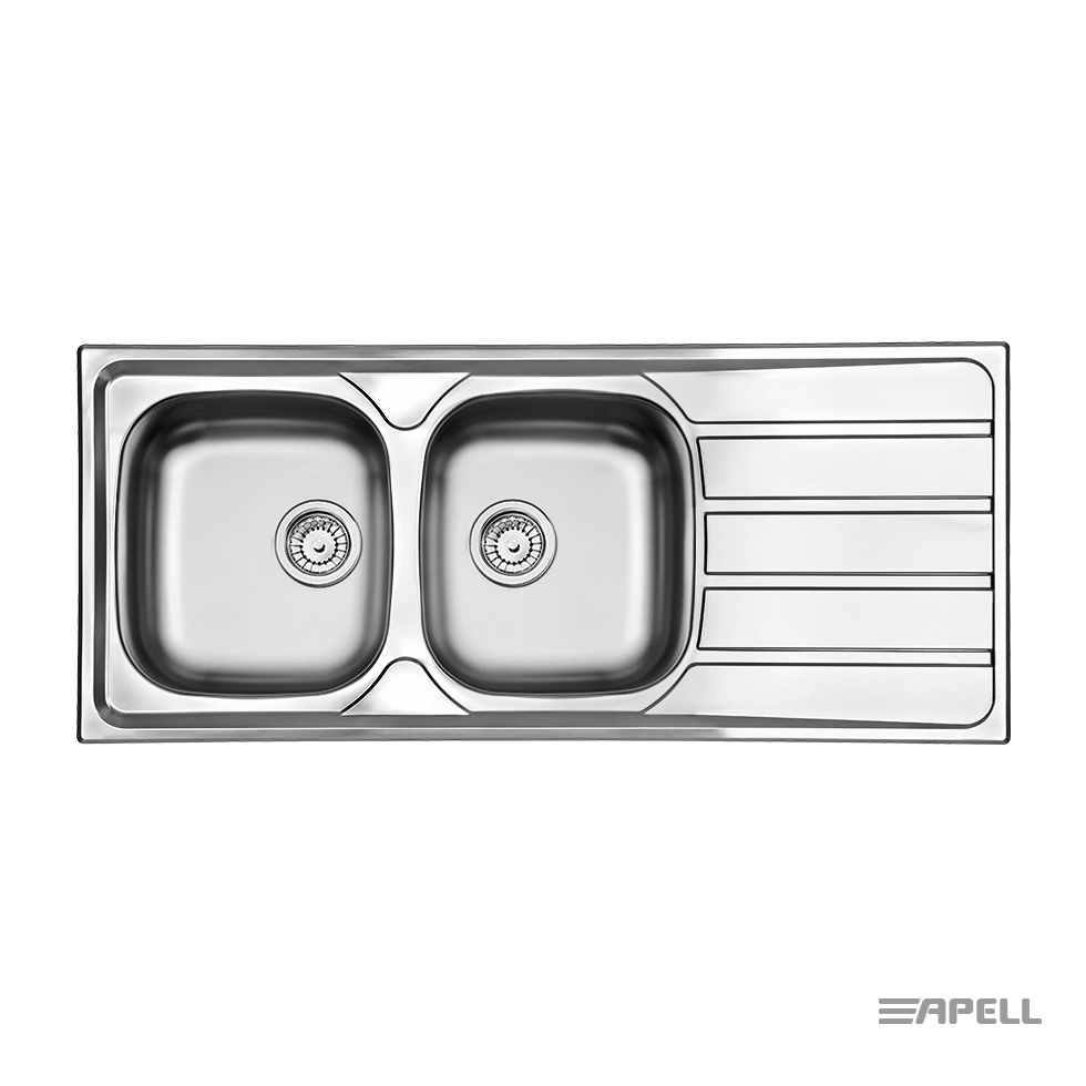 Νεροχύτης Κουζίνας Ανοξείδωτος Area 116x50 Αpell Inox Λείο