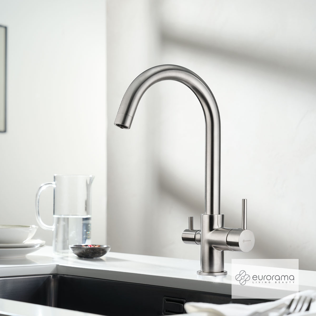 Μπαταρία Νεροχύτη Κουζίνας Filter-tap για φίλτρο πόσιμου νερού αντίστροφης όσμωσης Eurorama Inox
