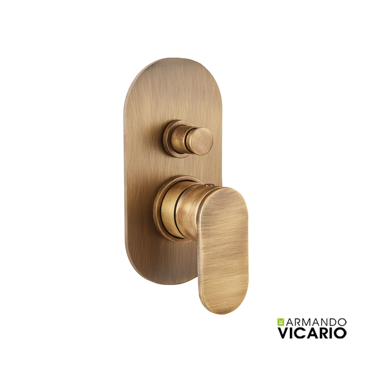 Μίκτης Εντοιχισμού 2 Εξόδων Slim Vicario Antique Brass