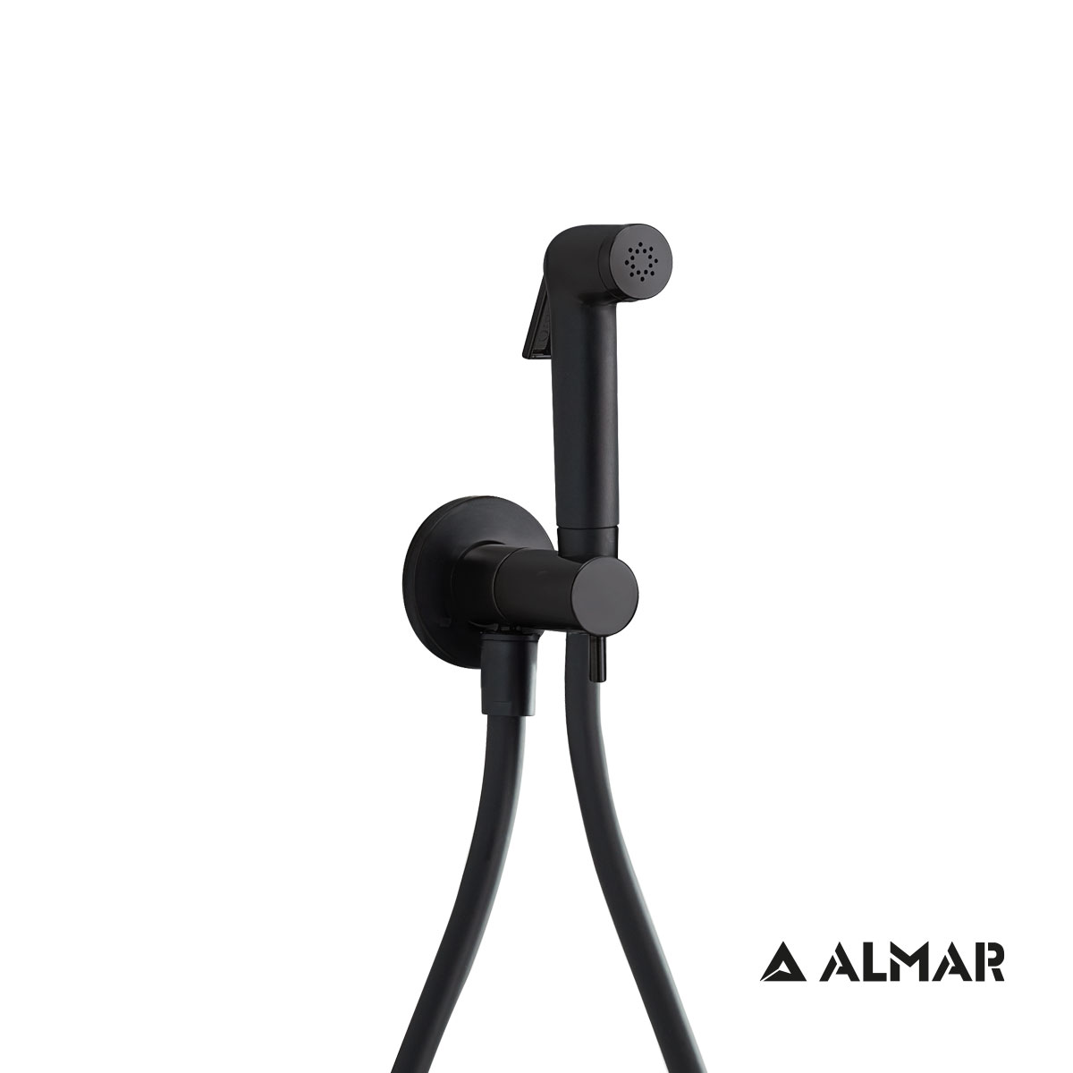 Σύστημα Μπιντέ Flush-Ι, μόνο κρύο, για λεκάνη κρεμαστή και υψηλής πίεσης, Almar Black Matt