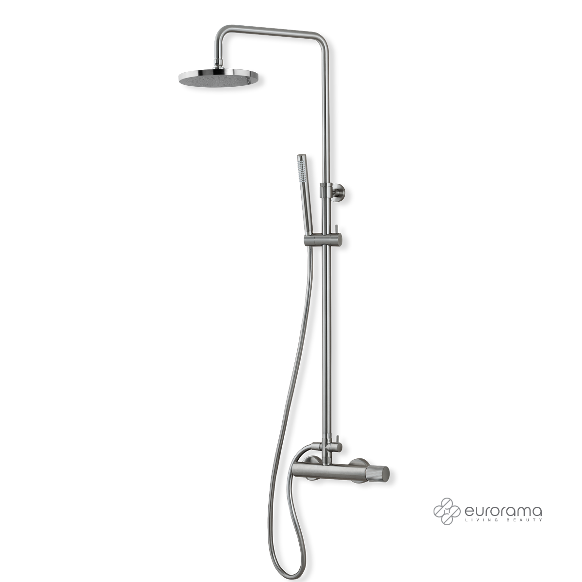 Μπαταρία Ντουζιέρας με Κεφαλή και Κολώνα ρυθμιζόμενου ύψους OSO Inox