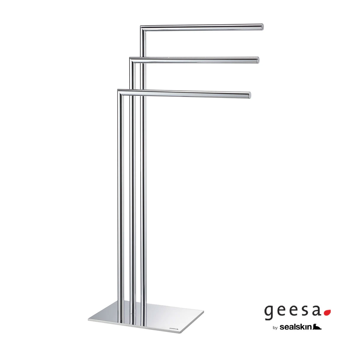 Πετσετοκρεμάστρα Τριπλή Επιδαπέδια Sealskin Geesa Chrome