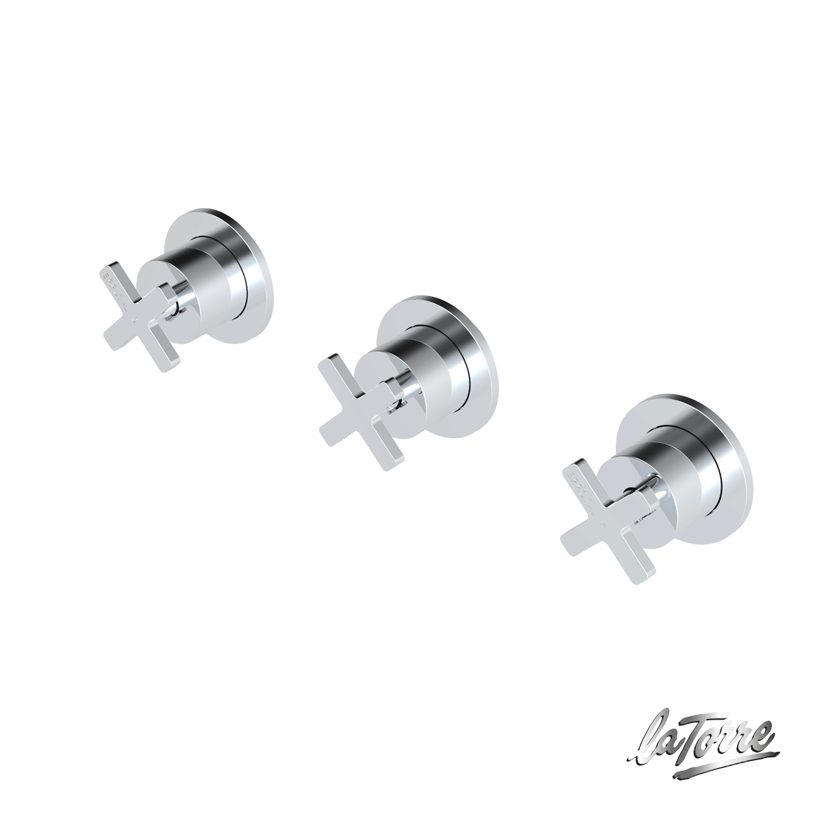 Βαλβίδες Ζεστό-Κρύο με εκτροπέα 3 εξόδων, La Torre Elle Cross Chrome