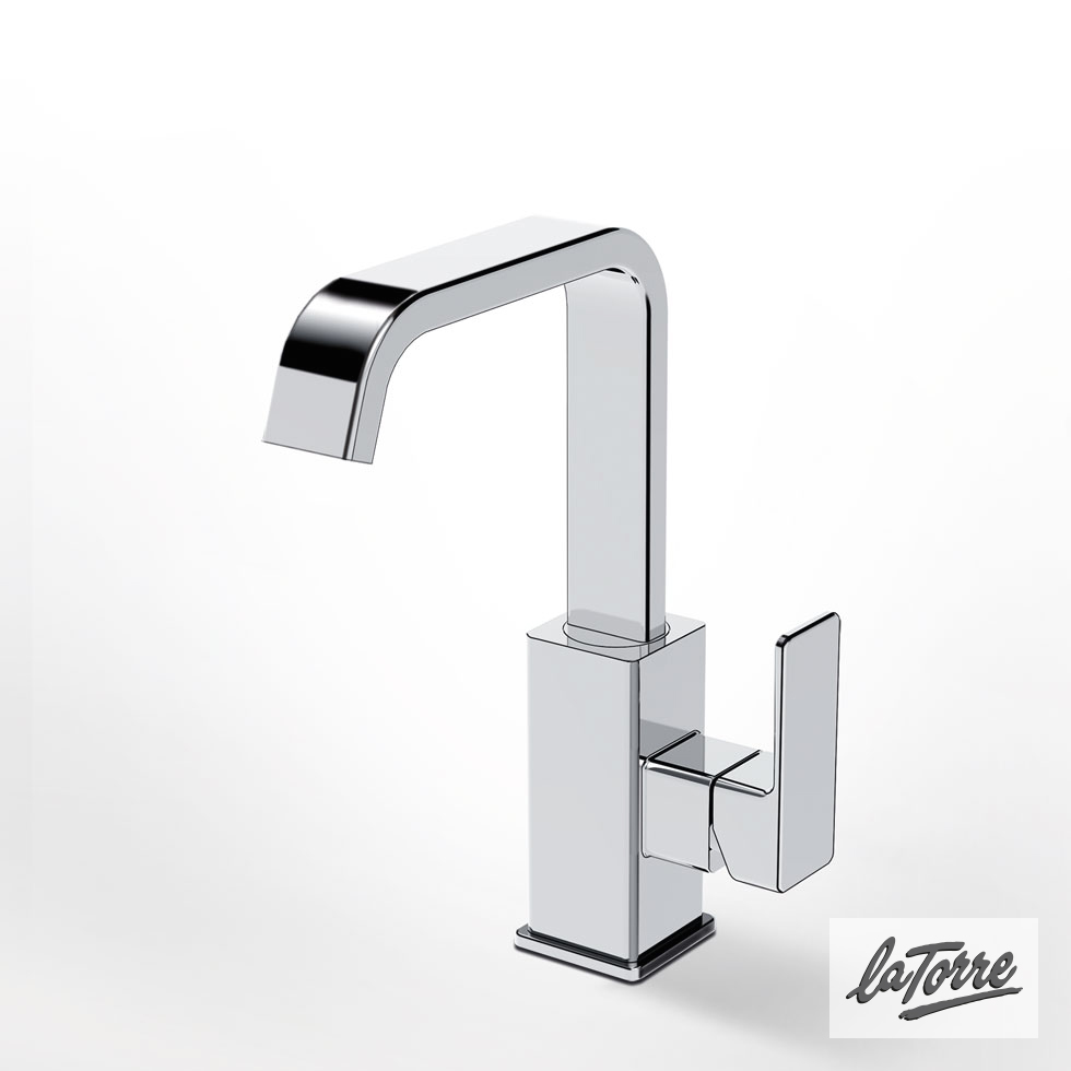 Μπαταρία Νιπτήρα με Αυτόματη Βαλβίδα Profili-Plus La Torre Chrome