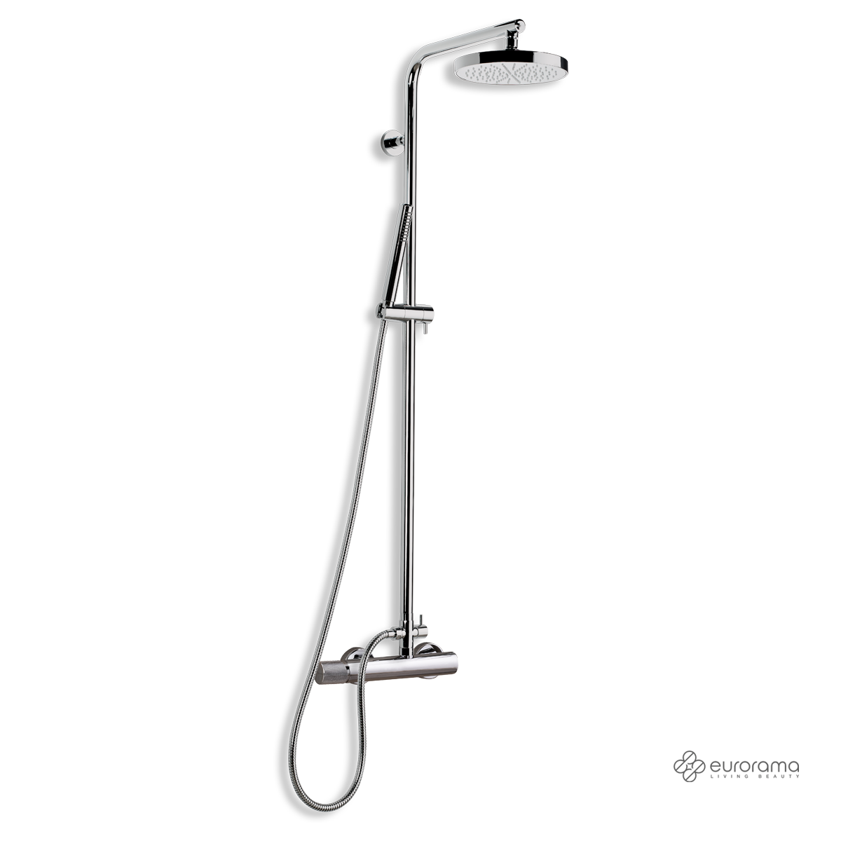 Μπαταρία Ντουζιέρας με Κεφαλή και Κολώνα μη ρυθμιζόμενου ύψους Eletta Tecno Chrome