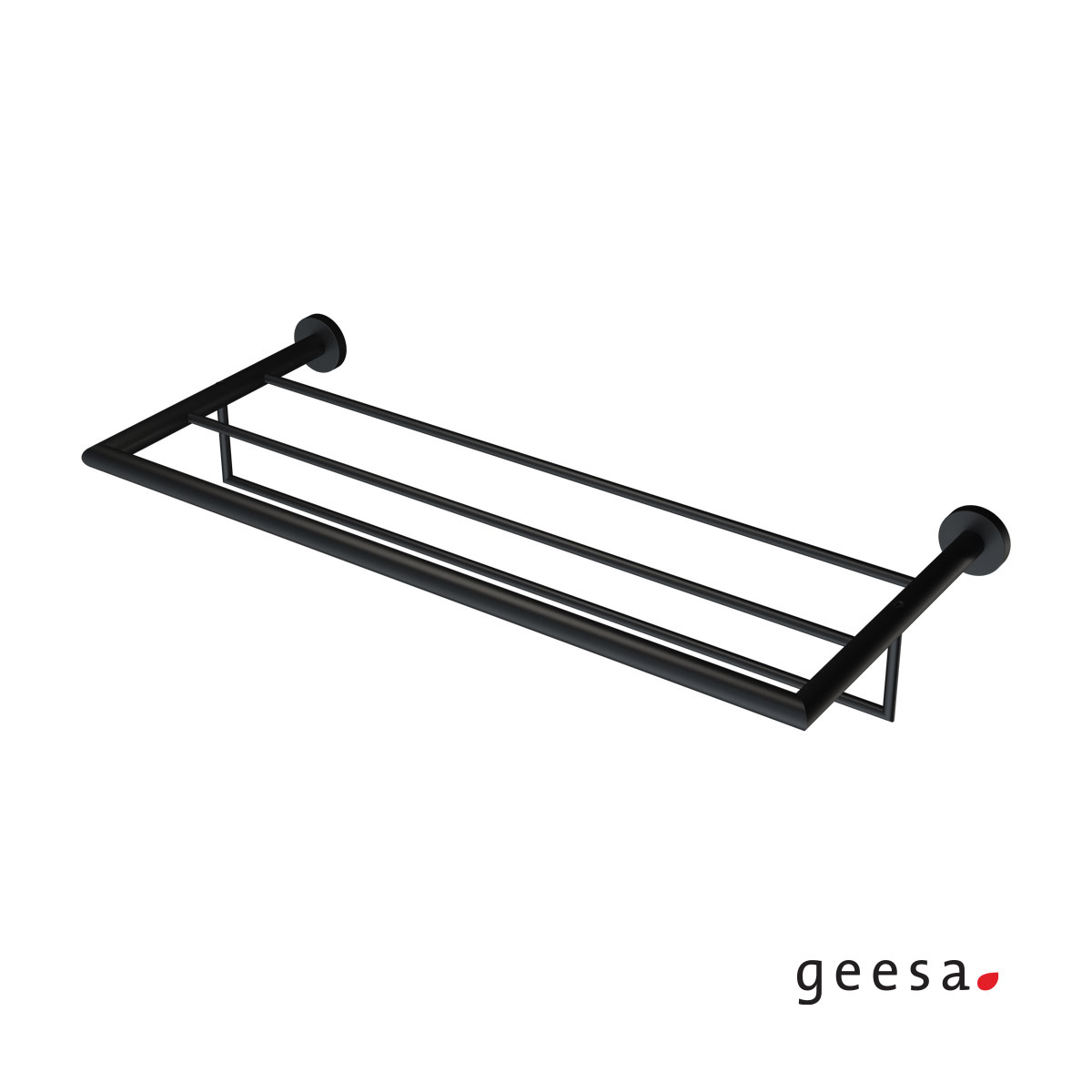Ράφι για πετσέτες με πετσετοκρεμάστρα NEMOX Geesa Black Matt
