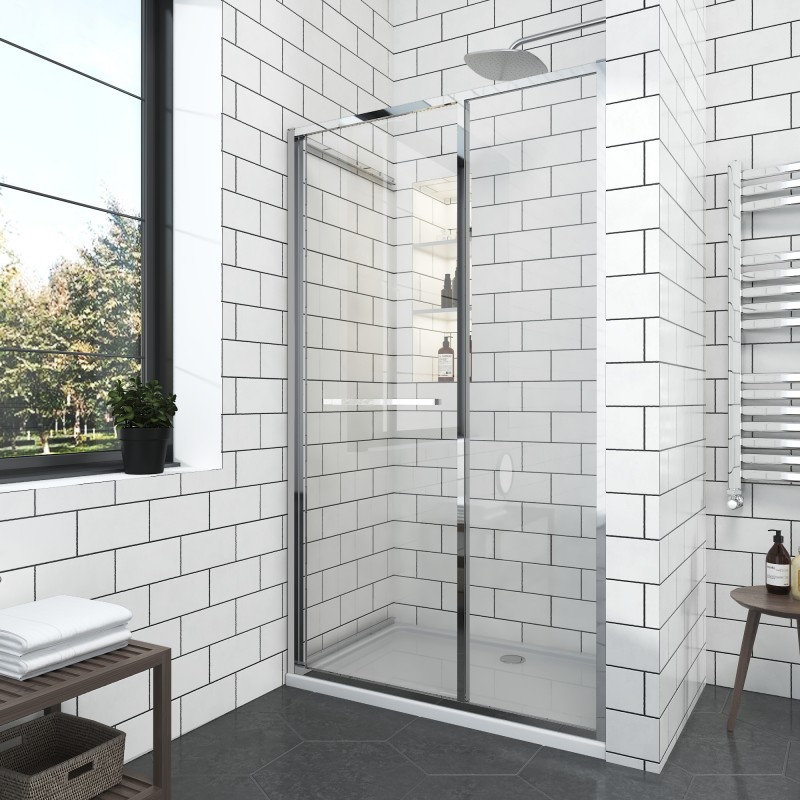 Καμπίνα Ντους με Συρόμενη Πόρτα Interceramic Graziana Chrome 90x200cm