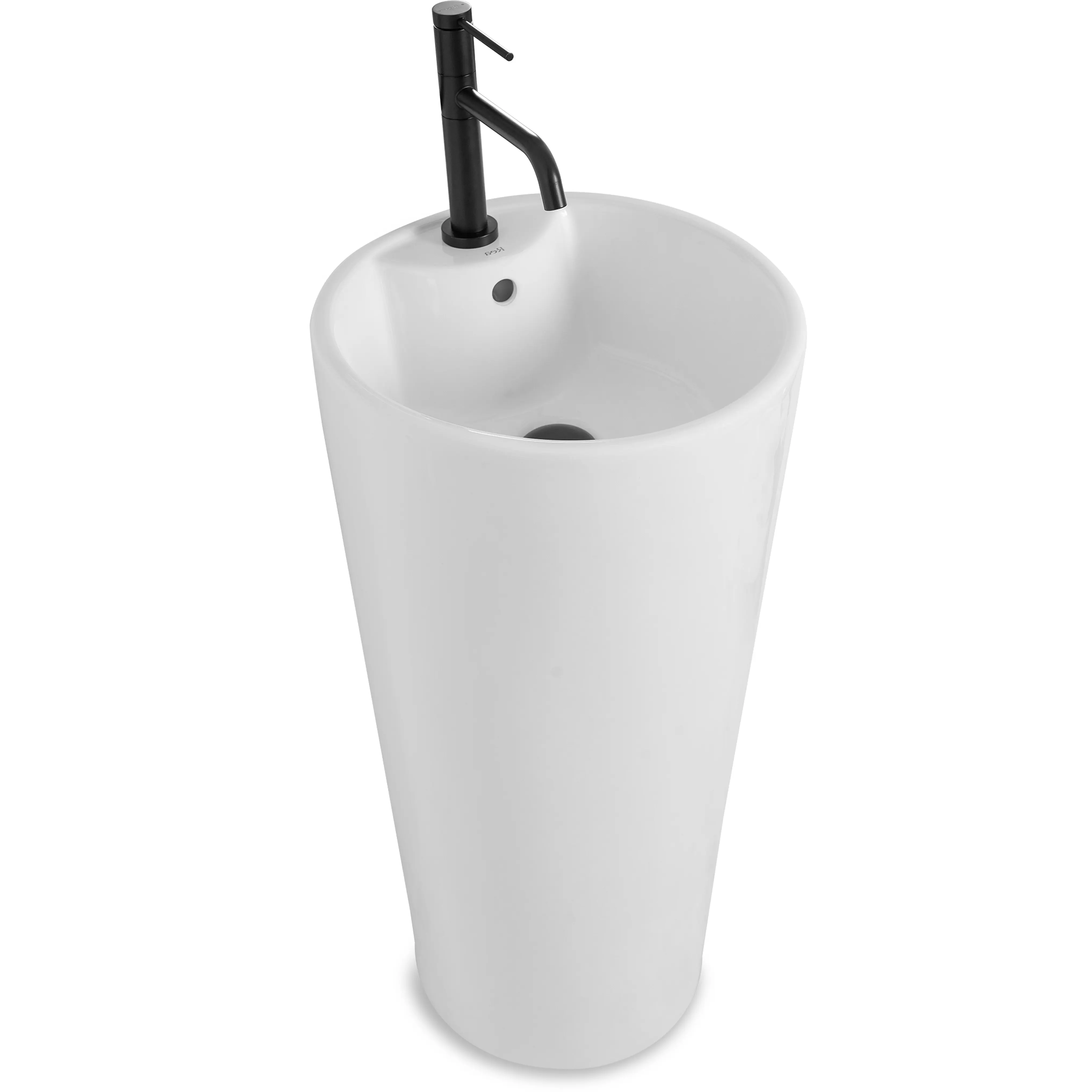 Ανεξάρτητος Επιδαπέδιος Κεραμικός Νιπτήρας Rea Blanka White Gloss - 40 x 40 x 85 cm