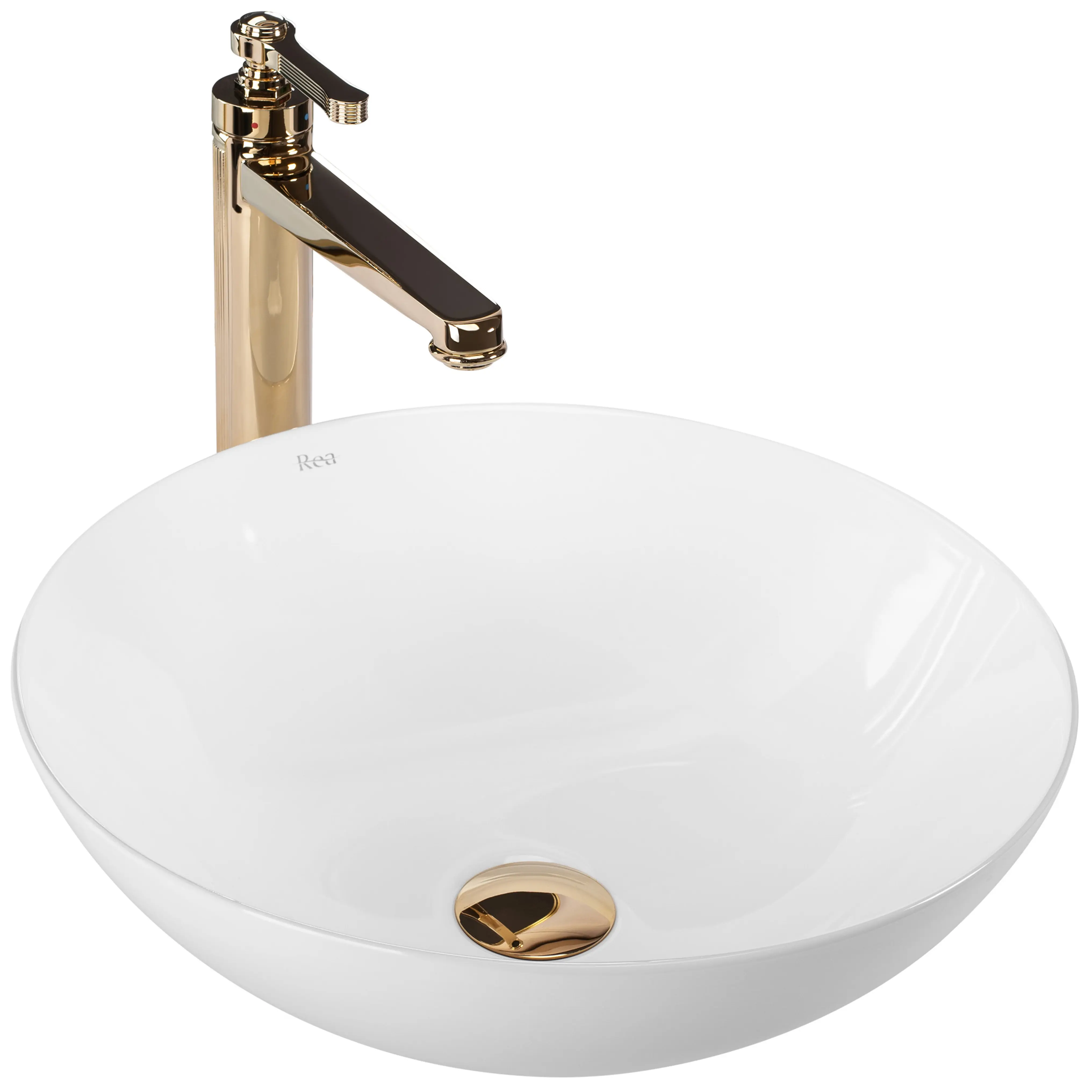 Νιπτήρας Πορσελάνης Rea Erica 40x40x14.5 εκ. Λευκός Επιτραπέζιος