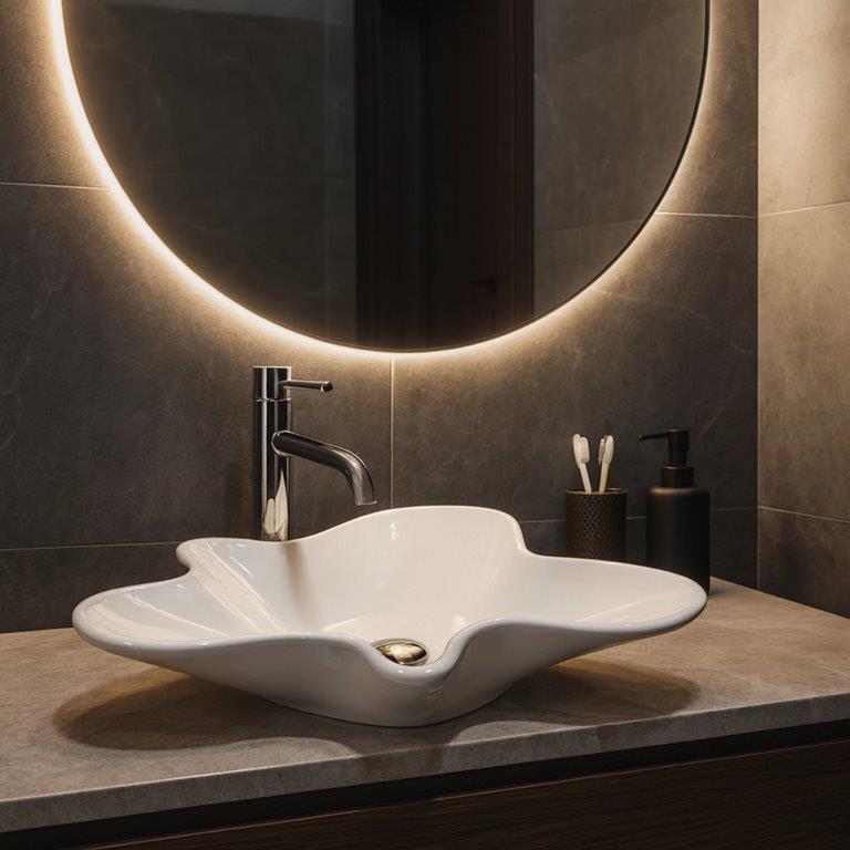 Νιπτήρας Πορσελάνης Rea Izolda 53 x 46 x 12 εκ. Λευκός Γυαλιστερός