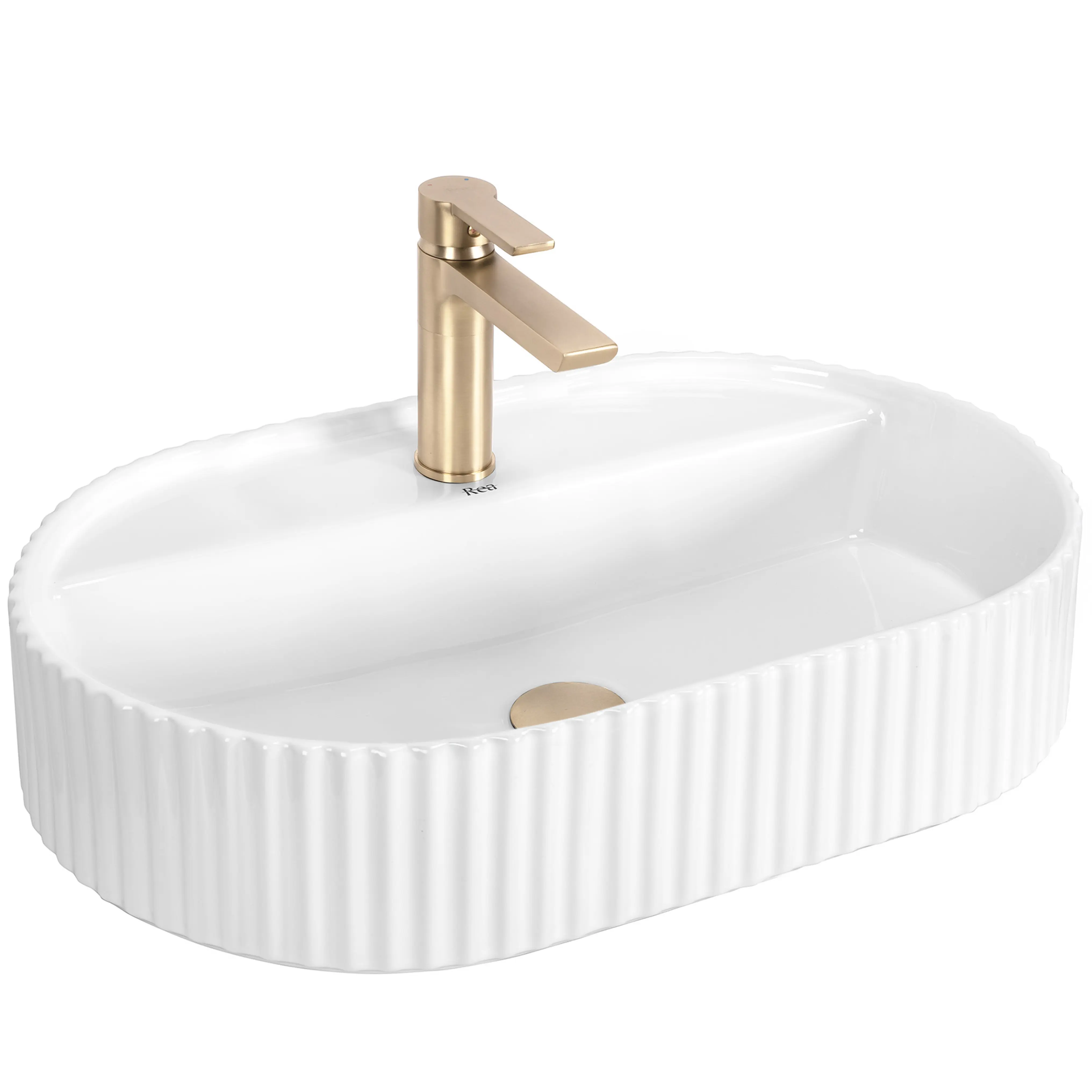 Νιπτήρας Πορσελάνης Rea Marcela 60x41.5x13.5 εκ. Λευκός Επιτραπέζιος