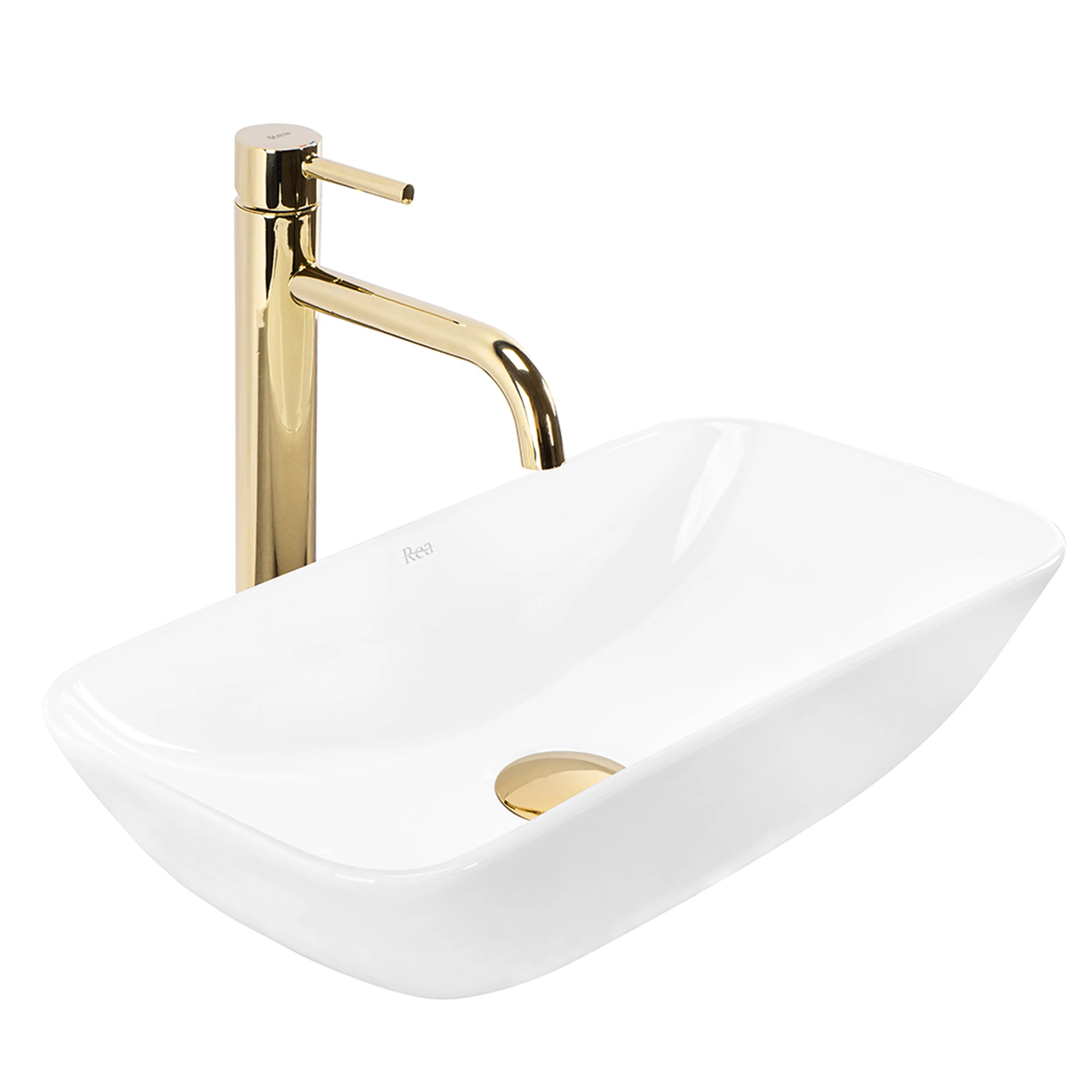 Νιπτήρας Πορσελάνης Rea Maria 52 x 37.5 x 12 εκ. Λευκός Γυαλιστερός