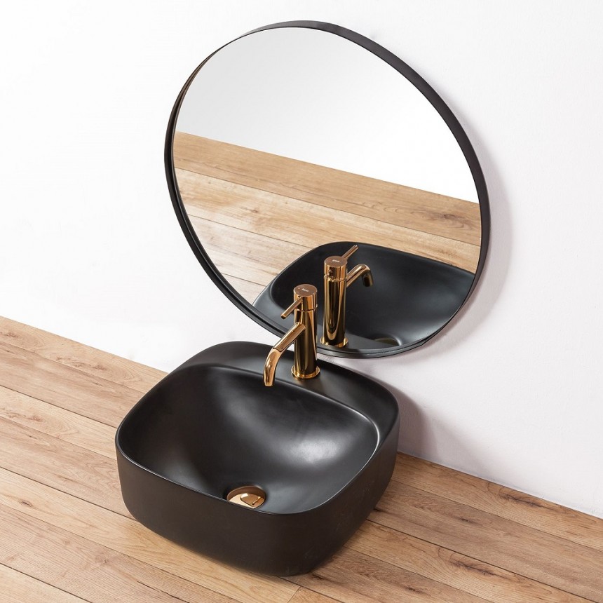 Νιπτήρας Luisa 42.5x42.5 Μαύρο Ματ