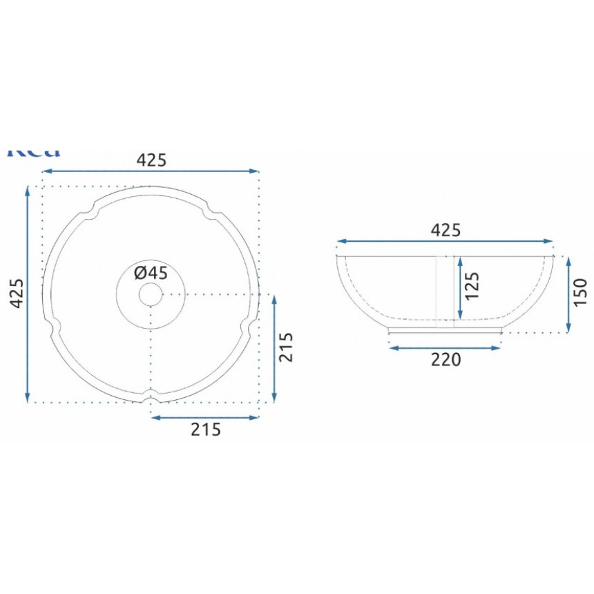 MARINA BLUE Στρογγυλός Νιπτήρας 