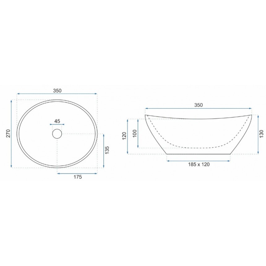 SOFIA MINI Νιπτήρας Μαύρος Στρογγυλός 35X27cm
