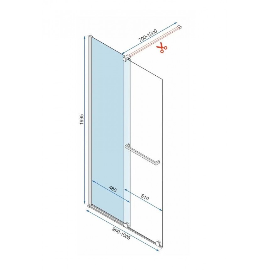 CORTIS GOLD 120 SHOWER WALL ΔΙΑΧΩΡΙΣΤΙΚΟ ΤΖΑΜΙ ΧΡΥΣΟ