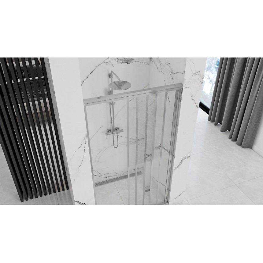 ALEX CHROME 120 SHOWER DOOR ΚΑΜΠΙΝΑ ΣΕ ΑΣΗΜΙ ΧΡΩΜΑ