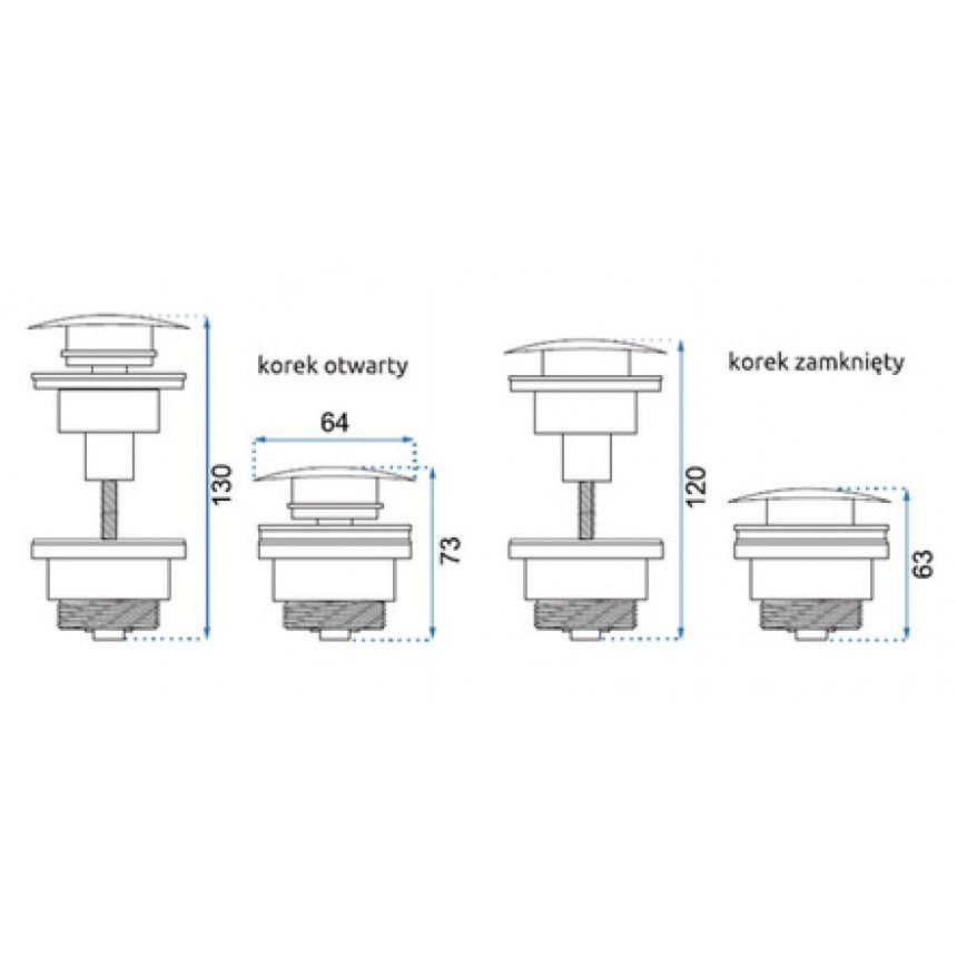 CLICK-CLACK PLUG UNIVERSAL CHROME ΒΑΛΒΙΔΑ ΑΣΥΜΙ
