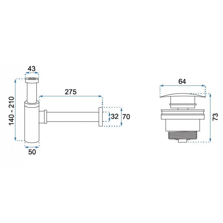 CLICK-CLACK UNIVERSAL GOLD SIPHON ΣΙΦΩΝΙ ΧΡΥΣΟ