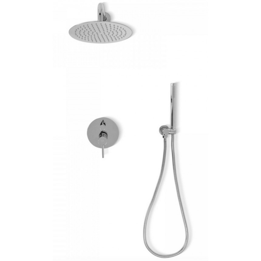 LUNGO CHROME CONCESSED SHOWER SET + BOX ΣΕΤ ΝΤΟΥΖ ΑΣΗΜΙ ΧΡΩΜΕ