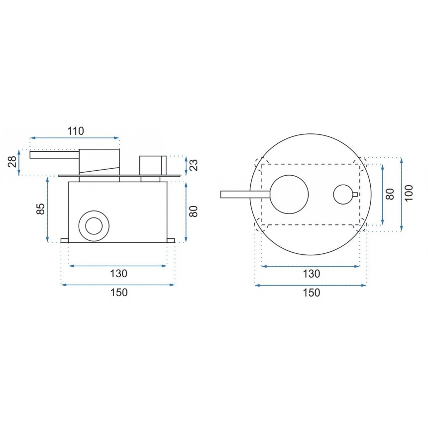 LUNGO CHROME CONCESSED SHOWER SET + BOX ΣΕΤ ΝΤΟΥΖ ΑΣΗΜΙ ΧΡΩΜΕ
