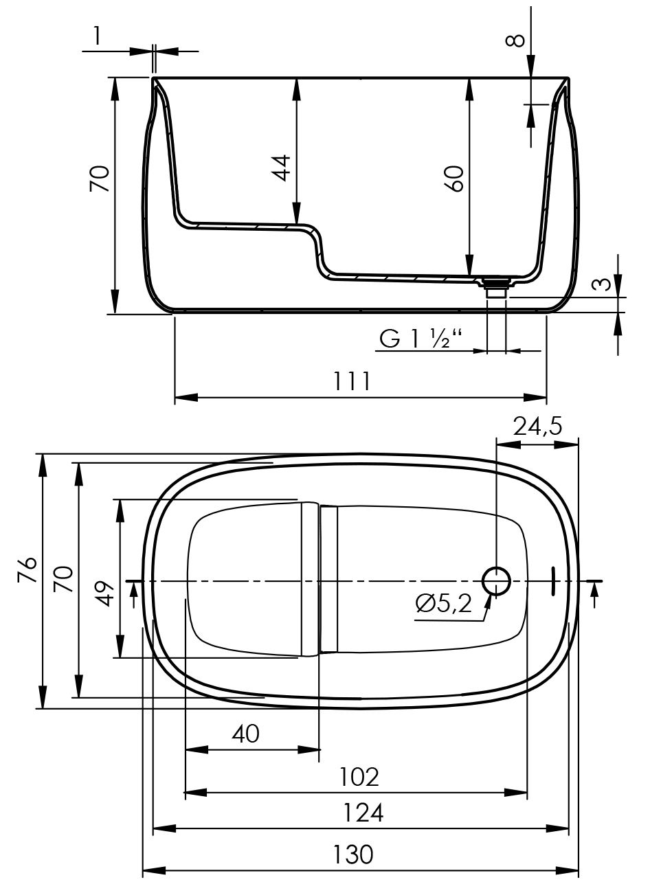 SANYCCES DUNA OFURO - ΕΛΕΥΘΕΡΗ ΜΠΑΝΙΕΡΑ SANYDUR MATT WHITE 130x76x70h cm
