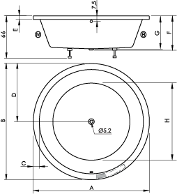 SANYCCES NOA - ΣΤΡΟΓΓΥΛΗ ΑΚΡΥΛΙΚΗ ΜΠΑΝΙΕΡΑ (BUILT-IN)