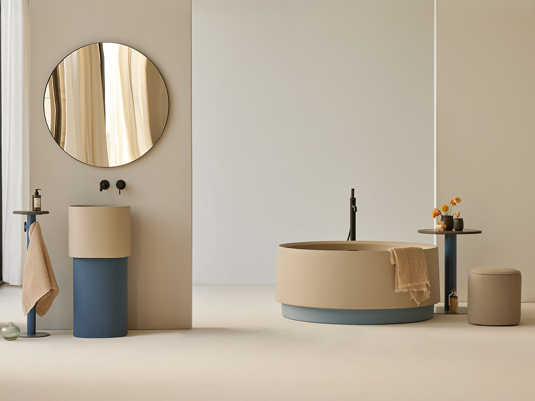 SANYCCES OASIS - ΣΤΡΟΓΓΥΛΗ ΜΠΑΝΙΕΡΑ SANYDUR MATT WHITE (Ø130)