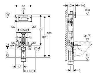GEBERIT DELTA 110.100.00.1 - ΚΑΖΑΝΑΚΙ ΕΝΤΟΙΧΙΣΜΕΝΟ ΓΙΑ ΚΡΕΜΑΣΤΗ ΛΕΚΑΝΗ (ΔΙΠΛΟ ΤΟΥΒΛΟ)